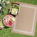CAMILSON Outdoor Rug 9x12, Large Modern Outside Rugs for Patios Porches Waterproof Durable Washable Non-Shedding, Easy-to-Clean Indoor Outdoor Area Carpet (9 x 12, Bordered - Beige/White) by CozyNest Decor