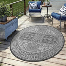 Keen Home Design Terrace Outdoor Round Rug - 8ft Round Washable Indoor/Outdoor Rug for Patio, Kitchen, Balcony, Beach, Garden, Deck and Porch, Size: 7'7" Round by CozyNest Decor