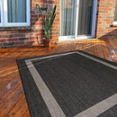 CAMILSON Outdoor Rug 9x12, Large Modern Outside Rugs for Patios Porches Waterproof Durable Washable Non-Shedding, Easy-to-Clean Indoor Outdoor Area Carpet (9 x 12, Bordered - Dark Gray/Light Gray) by CozyNest Decor