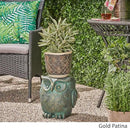 Christopher Knight Home Agnes Owl Garden Stool, Lightweight Concrete, Gold Patina Finish by CozyNest Decor