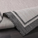 CAMILSON Indoor Outdoor Rug, 10x14 Bordered Gray Modern Area Rugs for Large Indoor and Outdoor Patios, Kitchen and Hallway Mats, Washable Porch Deck Outside Carpet (Bordered Grey, 10 x 14) by CozyNest Decor
