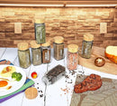 Set of 24 Glass Spice Jars with Various Labels, Bamboo Shaker Lids & Funnel, Kitchen Storage Jars with Airtight Lid, Spices & Seasonings Sets Organizer, Spice Containers, Glass Jar Food Canister by CozyNest Decor