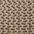 REDEARTH Round Pouf Ottoman - Hand Knitted Cable Boho Poof Home Décor Pouffe Circular Footrest for Living Room - Nursery - Bedroom - Lounge 100% Cotton (18”x18”x14”) - Beige Ivory by CozyNest Decor