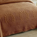 MarCielo 3-Piece 100% Cotton Oversized Bedspread Lightweight Quilt Coverlet Embroidery Farmhouse Bedding Set (Tf Dusty Orange, Oversized Queen (100"x106")) by CozyNest Decor