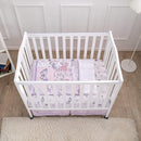 La Premura Baby Mini Crib Bedding Set for Girls, Pastel Purple Butterfly, 3 Piece Crib Set for Nursery Portable Crib, Purple and Pink by TinyTreasures Baby Boutique