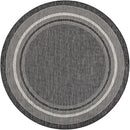 Unique Loom Outdoor Border Collection Area Rug - Soft Border (6' 1" Round Black/Ivory) by GreenHaven Gardens