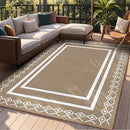 Outdoor Patio Rug, Outside Rectangular Carpet, Moroccan Geometric Rugs, Washable Large Indoor Outdoor Rug Mats for RV, Picnic, Backyard, Deck, Balcony, Porch, Beach 5'x8' by CozyNest Decor