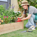 Yaheetech 8×2ft Wooden Horticulture Raised Garden Bed Divisible Elevated Planting Planter Box for Flowers/Vegetables/Herbs in Backyard/Patio Outdoor, Natural Wood, 95 x 25 x 11in by GreenHaven Gardens