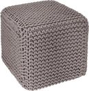 REDEARTH Cube Hand Knitted Pouf - Foot Stool Ottoman - Cord Boho Pouffe - Poof Accent Stuffed Table or Footrest for Living Room - Nursery - Bedroom - Patio - 100% Cotton (16" x 16" x 16") - Taupe by CozyNest Decor