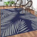 GENIMO Outdoor Rug 5' x 8' Waterproof for Patios Clearance, Reversible Outdoor Plastic Straw Camping Rug Carpet, Large Area Rugs Mats for RV, Picnic, Backyard, Deck, Balcony, Porch, Beach, Blue&Grey