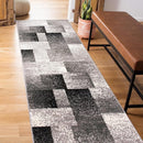 Rugshop Modern Distressed Boxes Runner Rug 2' x 7' Gray by TinyTreasures Baby Boutique