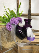 Floral Supply Online - 8" Rose Vase and Flower Guide Booklet - Decorative Glass Flower Vase for Floral Arrangements, Weddings, Home Decor or Office. (Purple) by CozyNest Decor