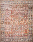 Loloi Layla Collection LAY-02 Spice/Marine 2'-6" x 7'-6" .13" Thick Runner Rug, Soft, Durable, Vintage Inspired, Distressed, Low Pile, Non-Shedding, Easy Clean, Printed, Living Room Rug by CozyNest Decor