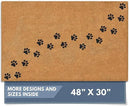Barnyard Designs Natural Coco Coir Heavy Duty Backing Doormat - Large Cute Non-Slip Front Door Welcome Mat for Outside Entrance or Porch Entry, Brown (30x48, Paws) by CozyNest Decor