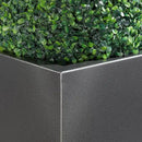 Metallic Heavy Tall Outdoor/Indoor Planter Box, Rectangular, 14Lx14Wx30H Inches, ‎25LBS/PC, Dark Gray, No Assembly Required and Seamless, Set of 2 by GreenHaven Gardens