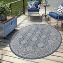 Keen Home Design Terrace Outdoor Round Rug - 5ft Round Washable Indoor/Outdoor Rug for Patio, Kitchen, Balcony, Beach, Garden, Deck and Porch, Size: 5'3" Round by GreenHaven Gardens