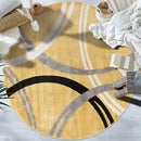 Rugshop Modern Wavy Circles Design Round Rug 6' 6" (6' 6" Diameter) Yellow by TinyTreasures Baby Boutique