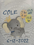 Personalized Baby Blanket Baby Quilt Monogrammed Blankets for Boys and Girls Embroidered Baby Gifts (Elephant 2) (Elephant 2) by TinyTreasures Baby Boutique