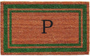 Calloway Mills Green Border 24" x 36" Monogram Doormat (Letter P) by CozyNest Decor