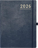 2026 Planner - Weekly and Monthly Planner 2026, JAN 2026 - DEC 2026, 8.5" x 11", Leather Cover 2026 Planners with Thick Paper, Back Pocket with Notes Pages - Blue by TinyTreasures Baby Boutique