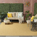 Nourison Positano Indoor/Outdoor Yellow 6' x Round Area Rug, Easy Cleaning, Non Shedding, Bed Room, Living Room, Dining Room, Backyard, Deck, Patio (6 Round) by GreenHaven Gardens