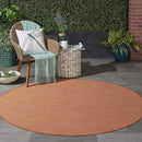 Nourison Positano Indoor/Outdoor Terracotta 6' x Round Area Rug, Easy Cleaning, Non Shedding, Bed Room, Living Room, Dining Room, Backyard, Deck, Patio (6 Round) by CozyNest Decor