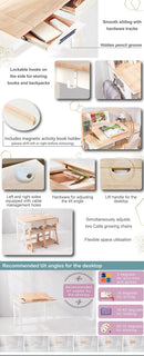 Adjustable Calla Wood Growth Desk with Easel - Natural Color