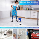 GobekUsa Electric Spin Scrubber with 7 Brush Heads - Adjustable Handle for Kitchen Bathroom Clean