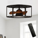 20" Kanpur Industrial Flush Mount Reversible Ceiling Fan with LED Lighting and Remote Control