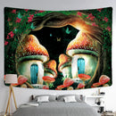 GobekUsa Cartoon Planet Mushroom Tapestry Wall Hanging for Psychedelic Room Decor