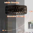 21" Kanpur Farmhouse Flush Mount Reversible Ceiling Fan with LED Lighting and Remote Control