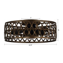 21" Kanpur Farmhouse Flush Mount Reversible Ceiling Fan with LED Lighting and Remote Control