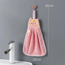 GobekUsa Cartoon Animal Hand Towel: Soft & Absorbent Coral Velvet Cloth for Home & Kitchen