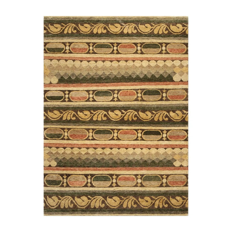 6x9 Rust Tibetan Hand Knotted antique finished Wool Modern Area Rug