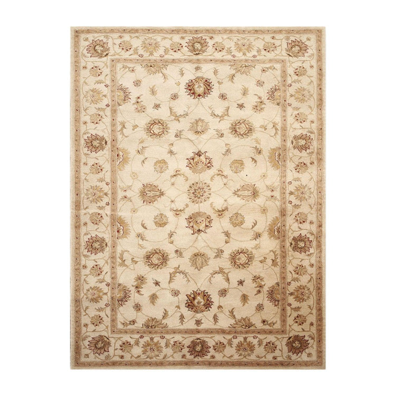 5'6" x 8'6" Hand Tufted 100% Wool Oriental Area Rug Tan