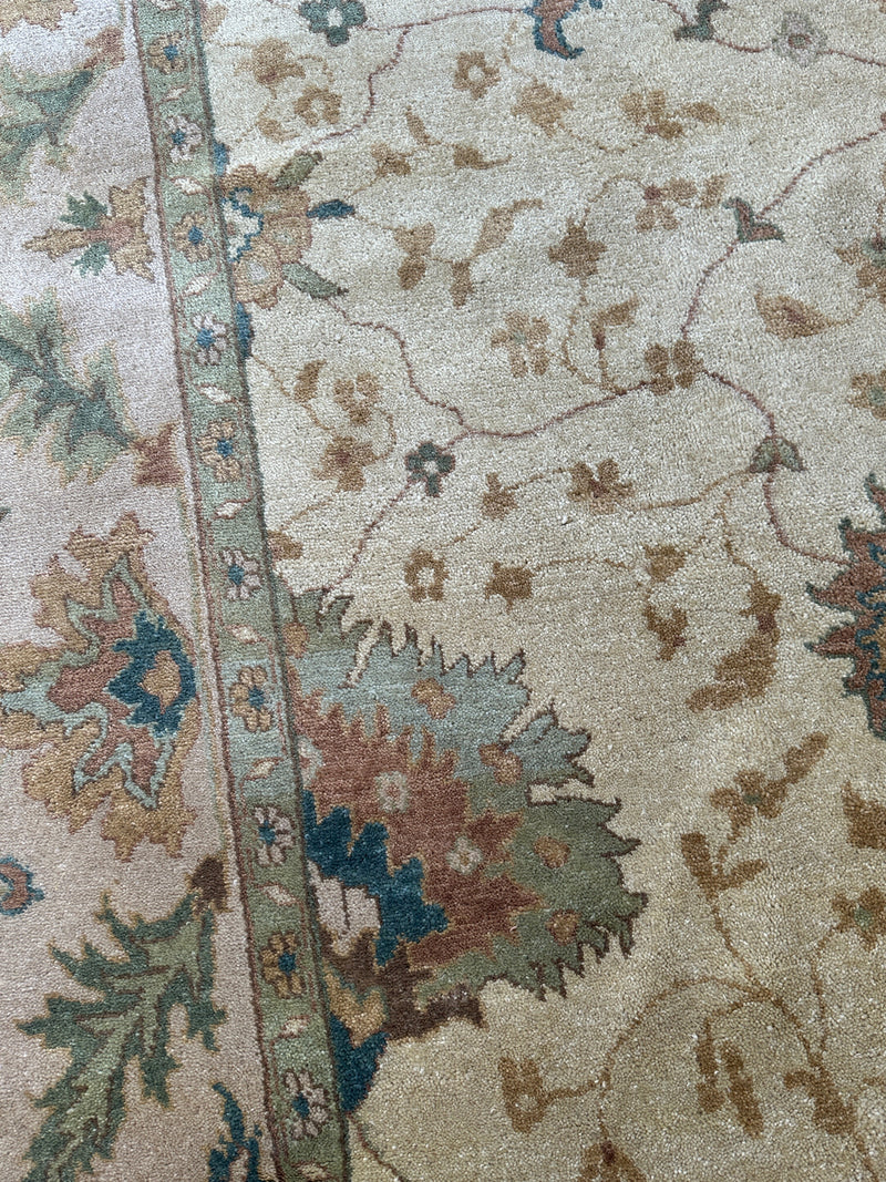 Hand-Knotted Oushak Soft Wool Rug 8 x 10