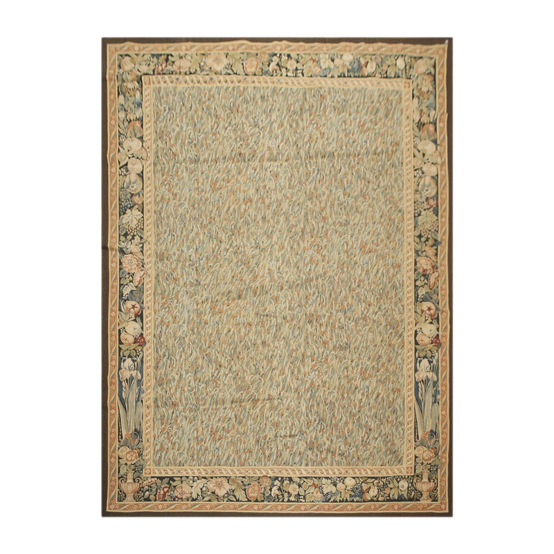 5'7" x 8' Hand woven Wool 300KPSI S. Fine French Needlepoint Tapestry Rug Green