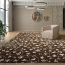 8' x 11' Hand Knotted Wool & Bamboo Silk Oriental Area rug Transitional Brown