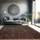 8'x10' Hand Knotted 200 KPSI extra dense pile Tibetan Wool & Silk area rug Brown