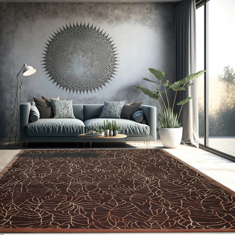 8'x10' Hand Knotted 200 KPSI extra dense pile Tibetan Wool & Silk area rug Brown