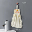 GobekUsa Cartoon Animal Hand Towel: Soft & Absorbent Coral Velvet Cloth for Home & Kitchen