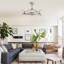 34" Bucholz Modern DC Motor Brushed Nickel Downrod Mount Reversible Ceiling Fan with LED Lighting and Remote Control