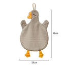 GobekUsa Cute Goose Microfiber Hand Towels Coral Velvet Embroidered for Home