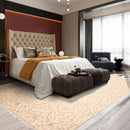 6' x 9' Botanical Hand Knotted Area Rug 100% Wool Taupe