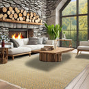 9' x 12' Hand knotted Honeycomb Wool Full Pile Area Rug Light blue Gold