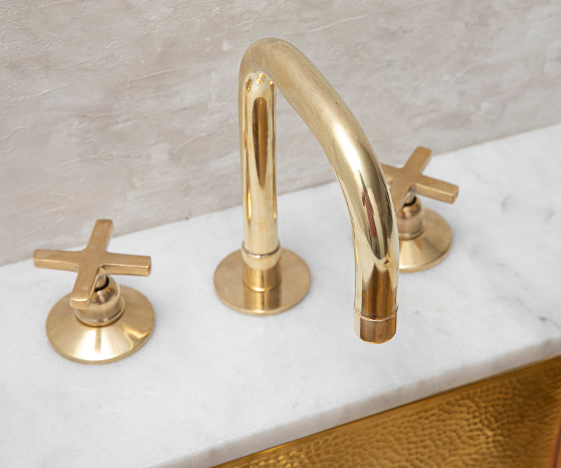 Deck Mount Brass Bathroom Faucet - BRASSMA