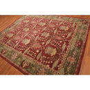 Multi Size Rusty Red, Green Hand Tufted William Morris Arts & Craft 100% Wool Oriental Area Rug