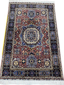 Hand-Knotted Afghani Blue & Brown Mamluk Wool Rug – 40” x 62”