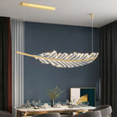 GobekUsa Leaf Chandelier: Golden Nordic LED Dining Room Fixture