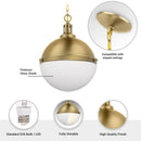 Aaron 12" 2-Light Gold Dimmable Island Pendant Light